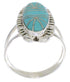 Sterling Silver Turquoise Inlay Southwestern Ring Size 5-1/4 TX28477